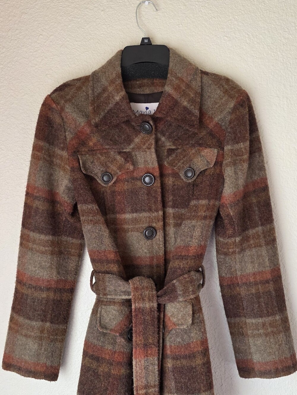 Autumn Wool-Blend Plaid Coat